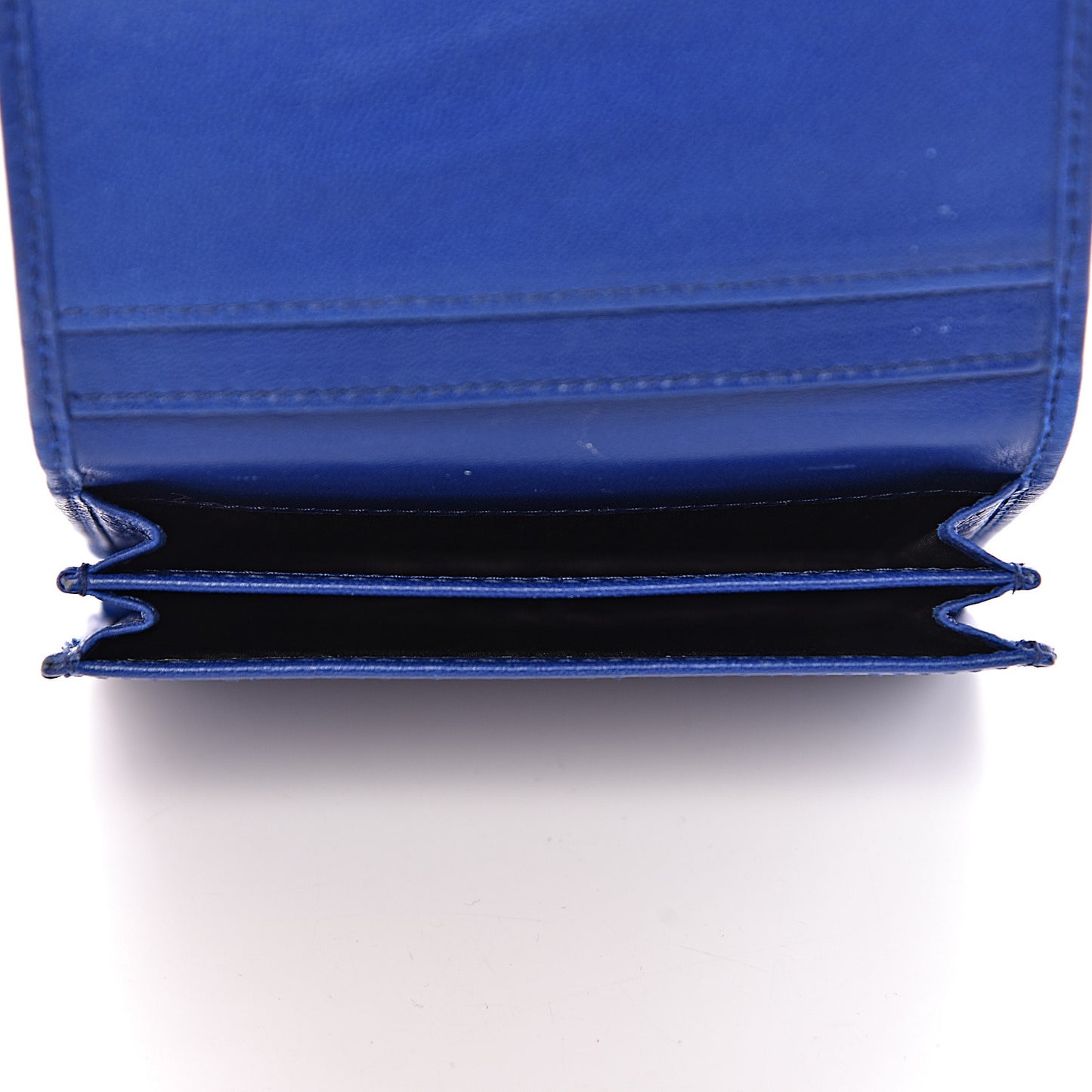 Agneau Arena Nappa Glover Flap Card Case Bleu Cobalt