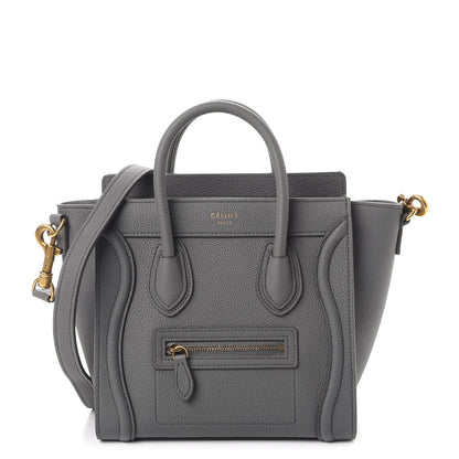 Celine Drummed Calfskin Nano Luggage Kohl 1 of 8