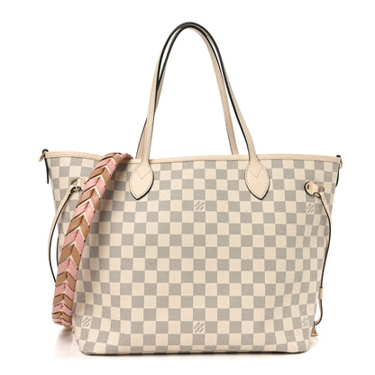 Louis Vuitton Damier Azur Braided Neverfull MM Pink 1 of 10