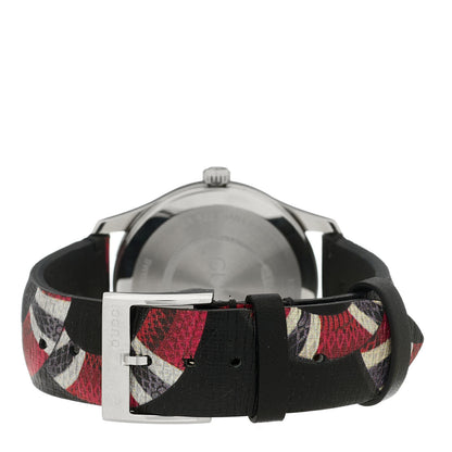 Gucci Stainless Steel Calfskin 38mm Le Marche Des Merveilles Snake Quartz Watch Black 3 of 5