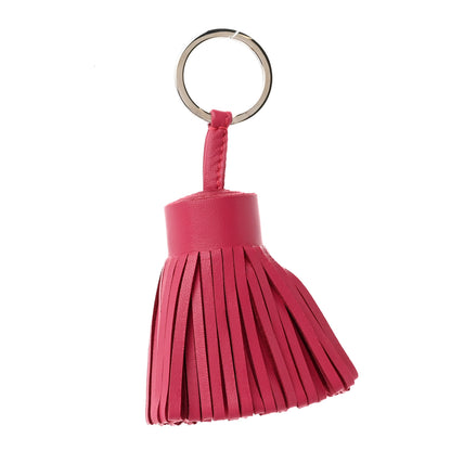 Hermes Lambskin Carmen Tassel Key Holder Rose Shocking 1 of 3