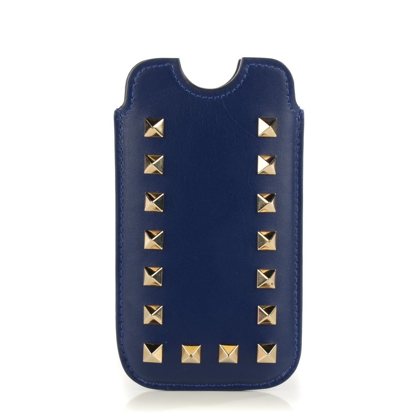 VALENTINO Vitello Rockstud Phone Case Blue