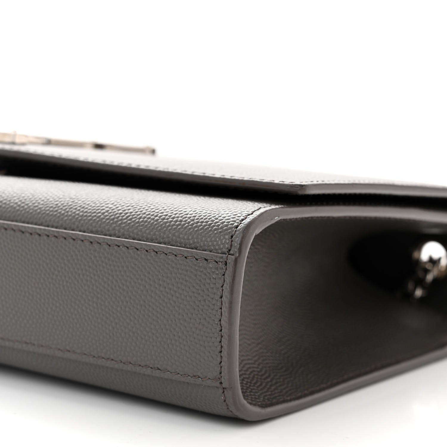Saint Laurent Grain De Poudre Medium Classic Monogram Kate Satchel Earth Grey 10 of 10