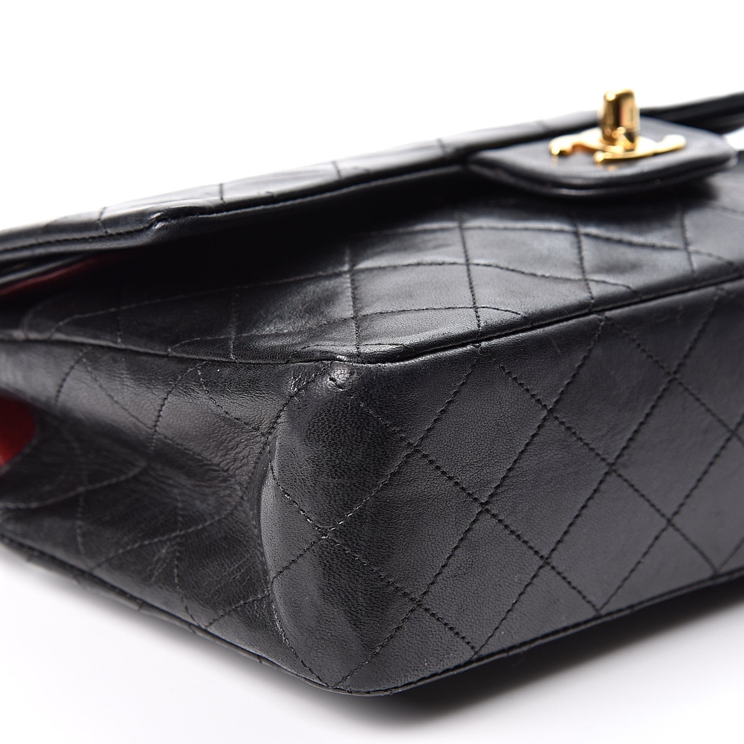Chanel Lambskin Quilted Medium Double Flap Black 12 of 14