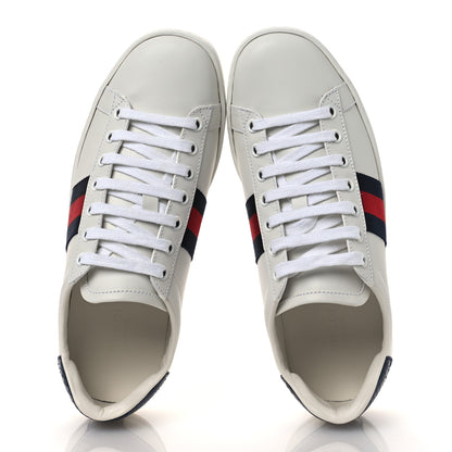 Gucci Calfskin Ayers Web Womens Ace Sneakers 37.5 White Blue 2 of 11
