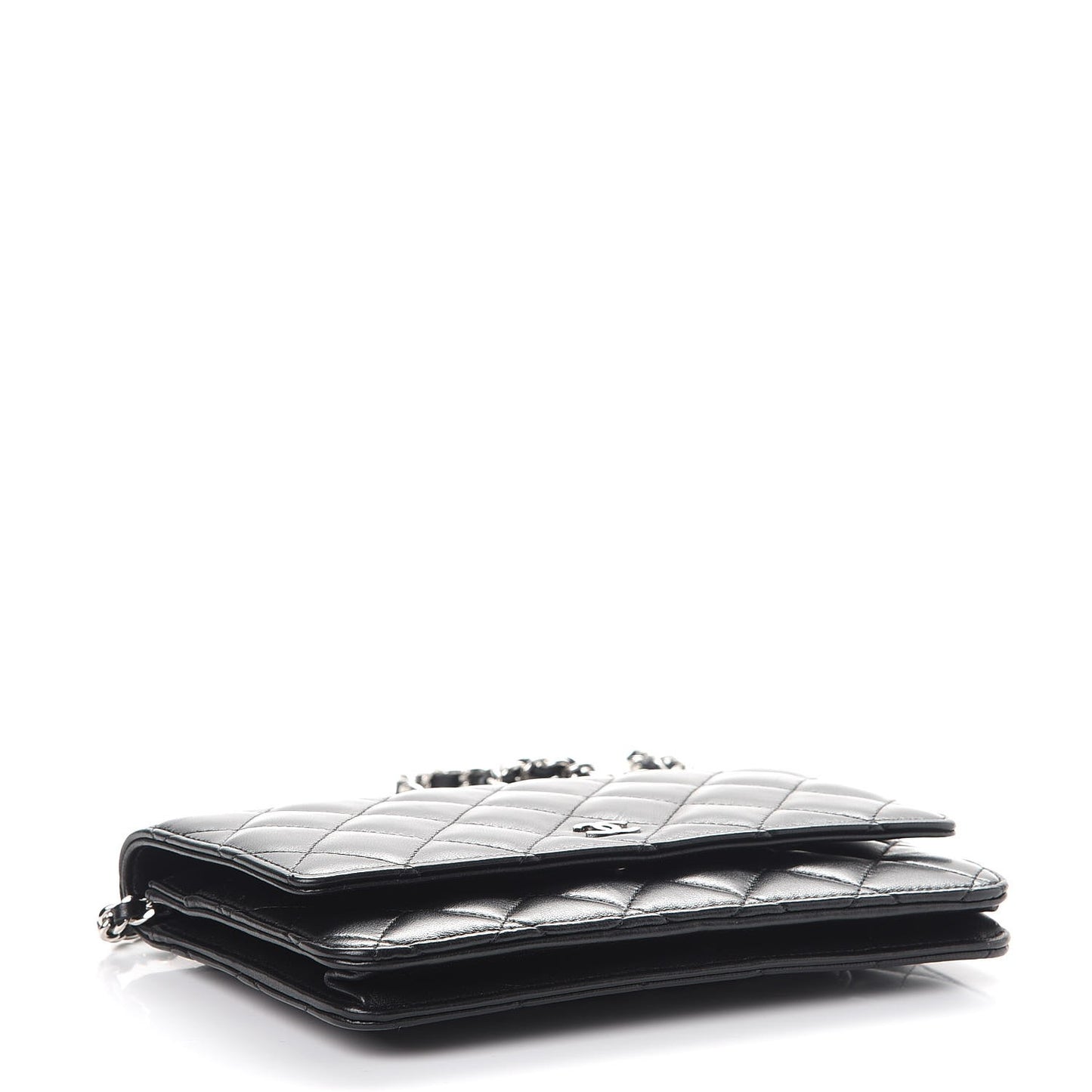 Lambskin Quilted Wallet On Chain WOC Black