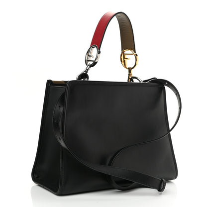 Fendi Vitello Century F is Fendi FF Diagonal Inlay Small Runaway Satchel Fango Black Fragola 3 of 10