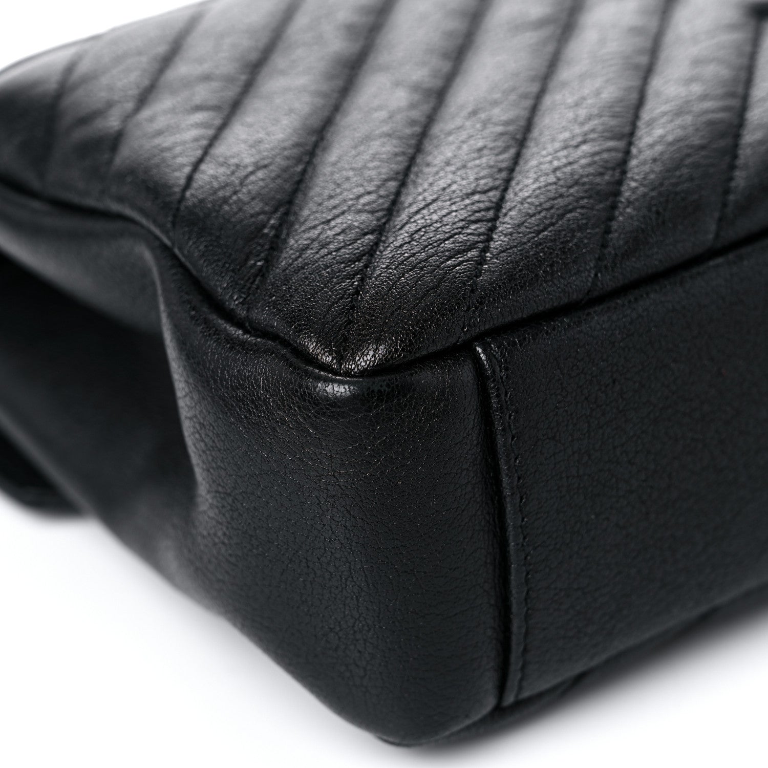 Saint Laurent Sheepskin Matelasse Chevron Monogram Monochrome Medium College Bag Black 11 of 12