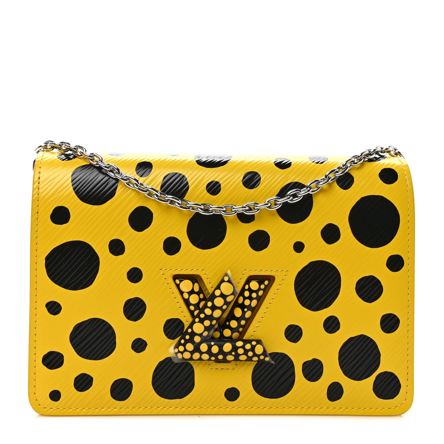 LV x YK Epi Infinity Dots Twist Belt Chain Wallet Yellow Black