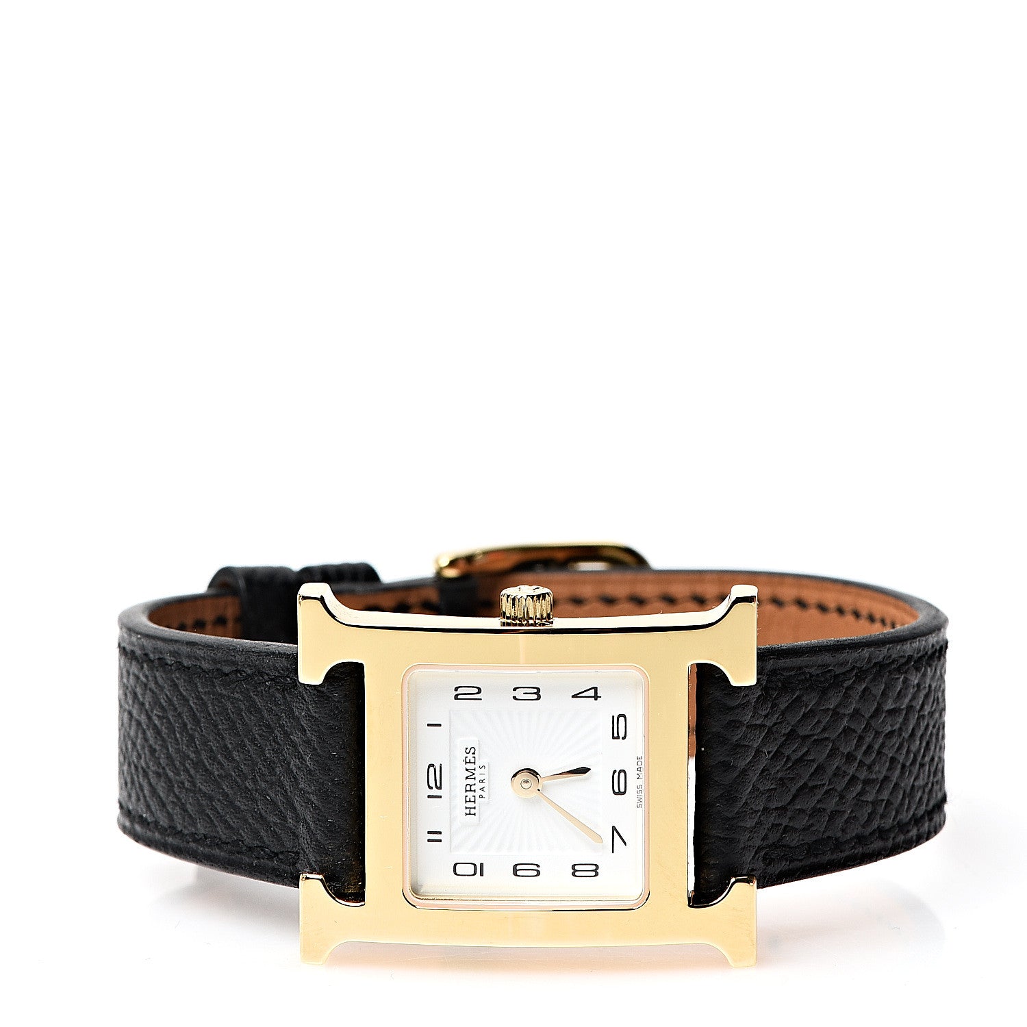 Hermes Stainless Steel Epsom 21mm Heure H Hour Quartz Watch Noir 2 of 7
