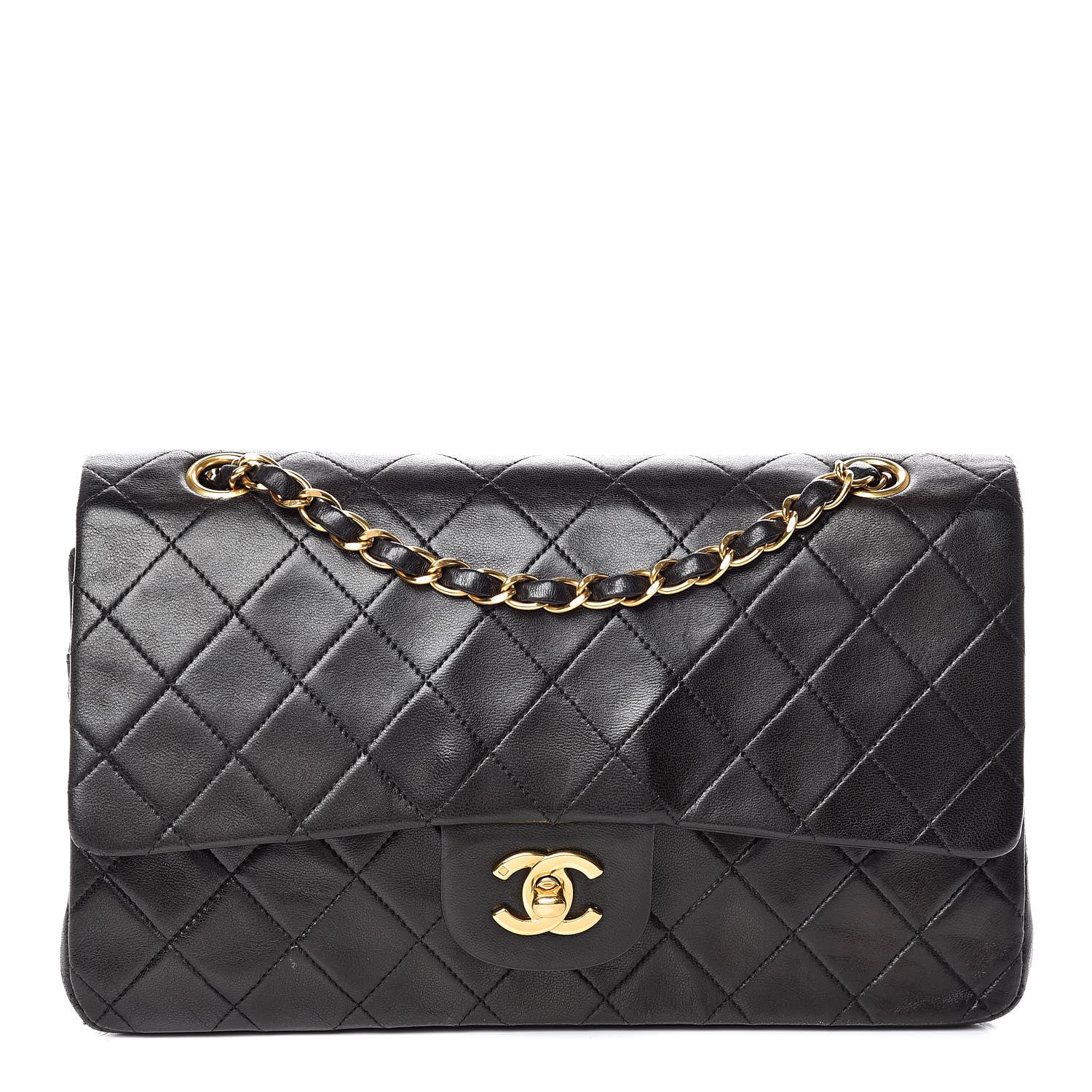Chanel Lambskin Quilted Medium Double Flap Black 1 of 16