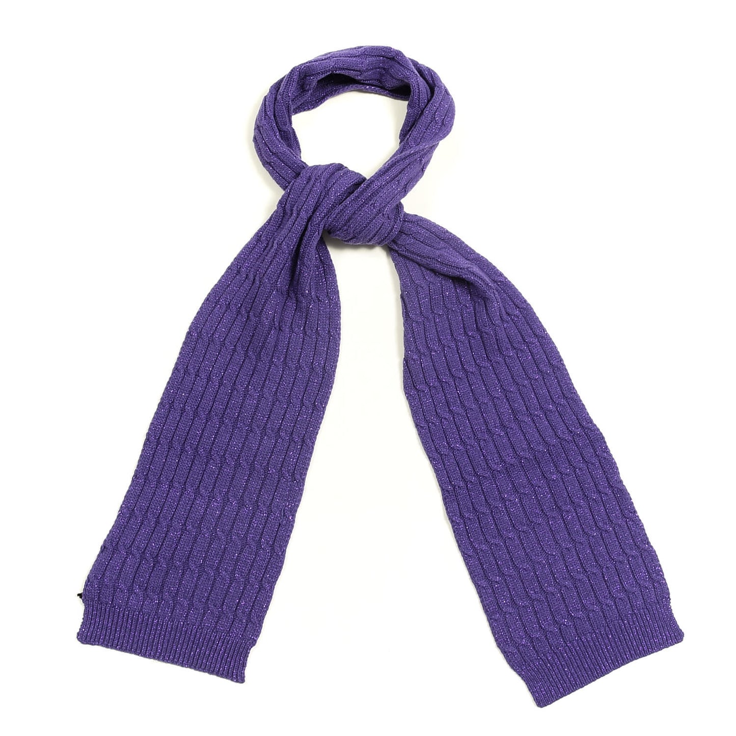 Wool Knit Shine Reg Scarf Parma Violet Dark Purple