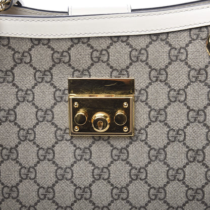 Gucci GG Supreme Monogram Medium Padlock Tote White 11 of 12