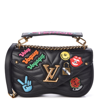 Louis Vuitton Calfskin Embroidered New Wave Chain MM Black 1 of 11