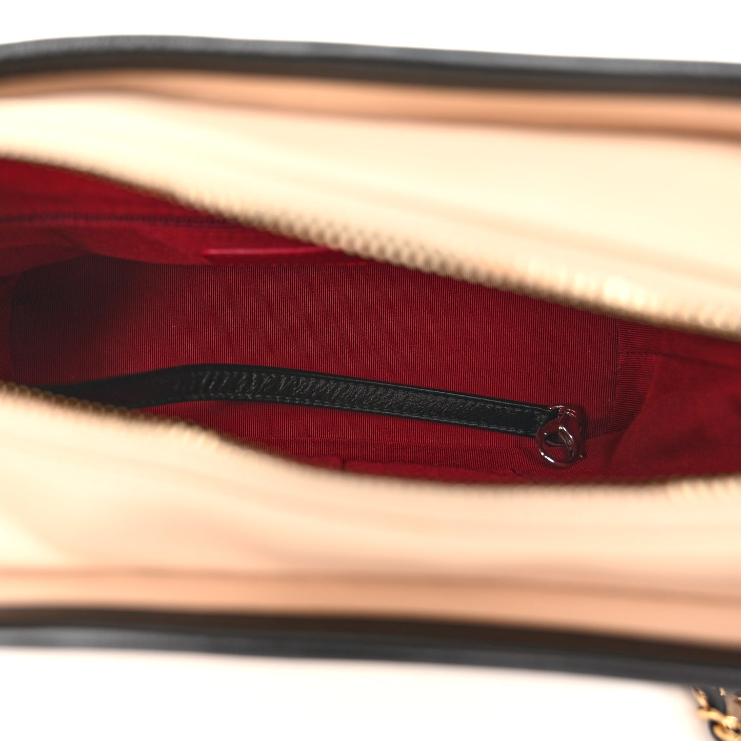 Aged Calfskin Quilted Small Gabrielle Hobo Beige Black