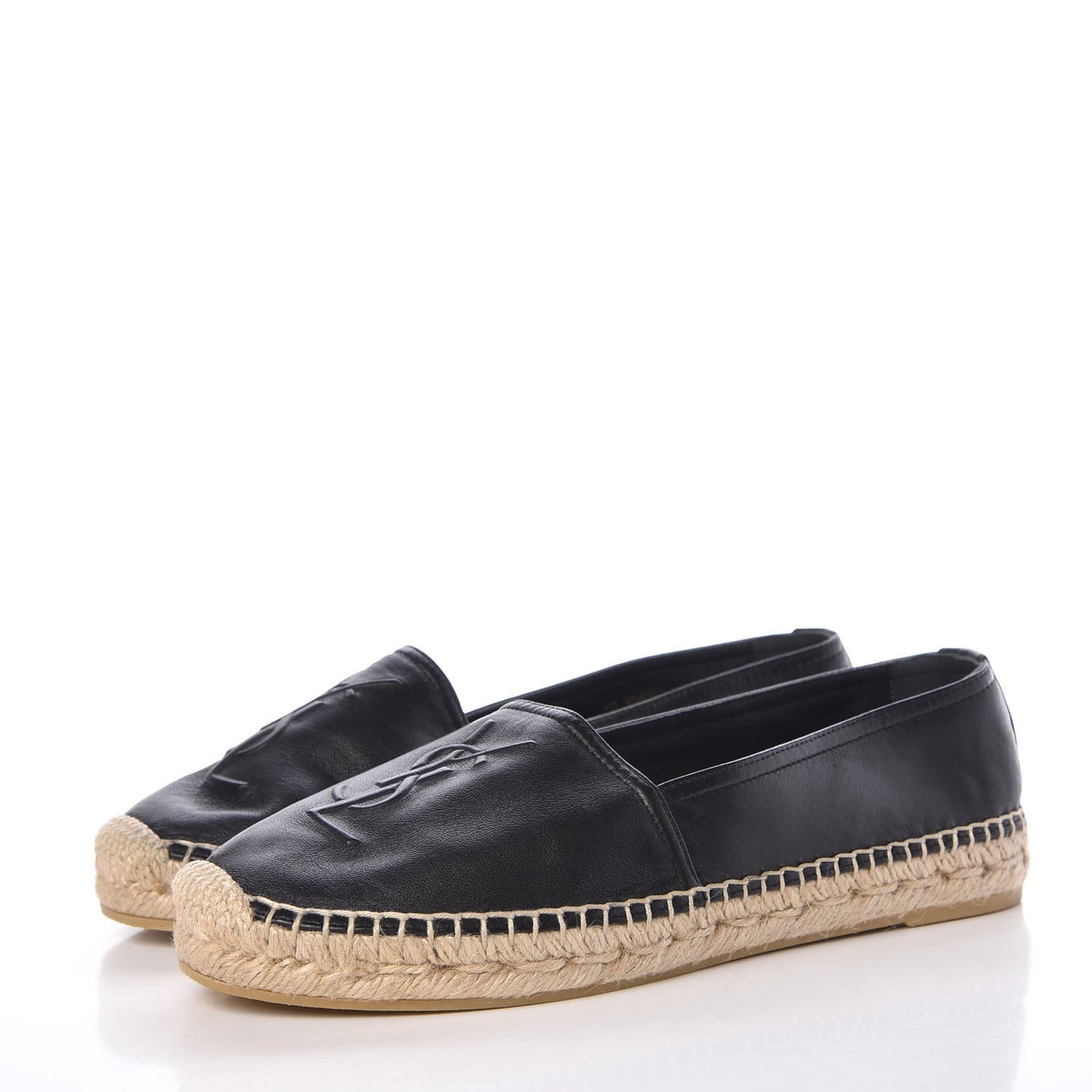 Lambskin Monogram Espadrilles 37.5 Black