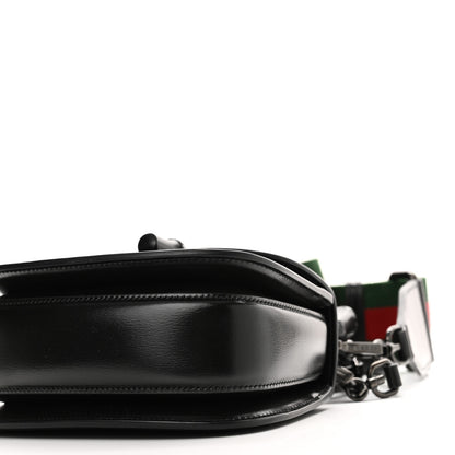 Gucci Boarded Dyana Lux Calfskin Web Monochrome Mini Bamboo 1947 Top Handle Bag Black 10 of 11