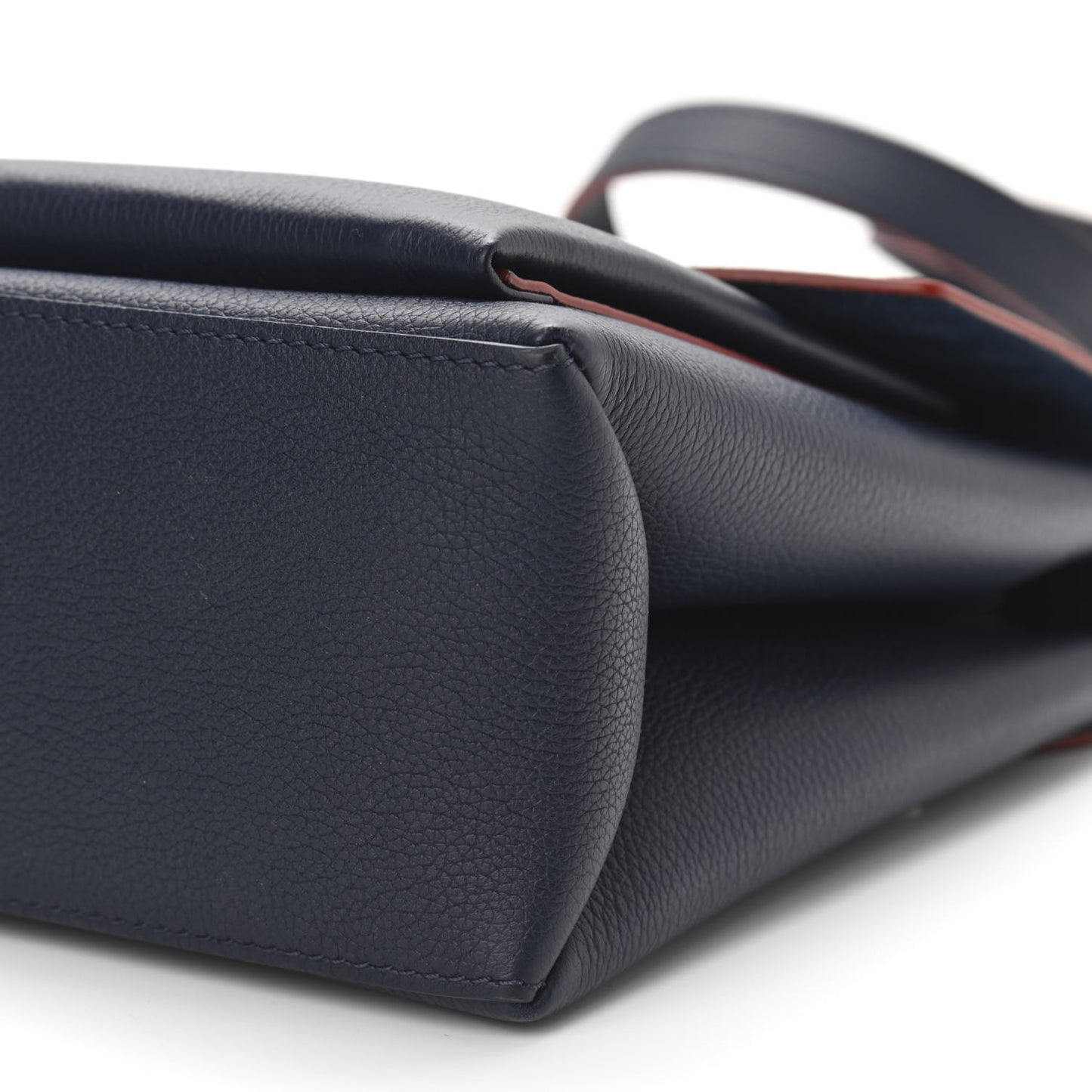 Soft Calfskin My Lockme Top Handle Marine Rouge