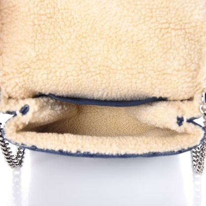 Stella McCartney Denim Eco Shearling Quilted Small Beckett Shoulder Bag Blue 5 of 7