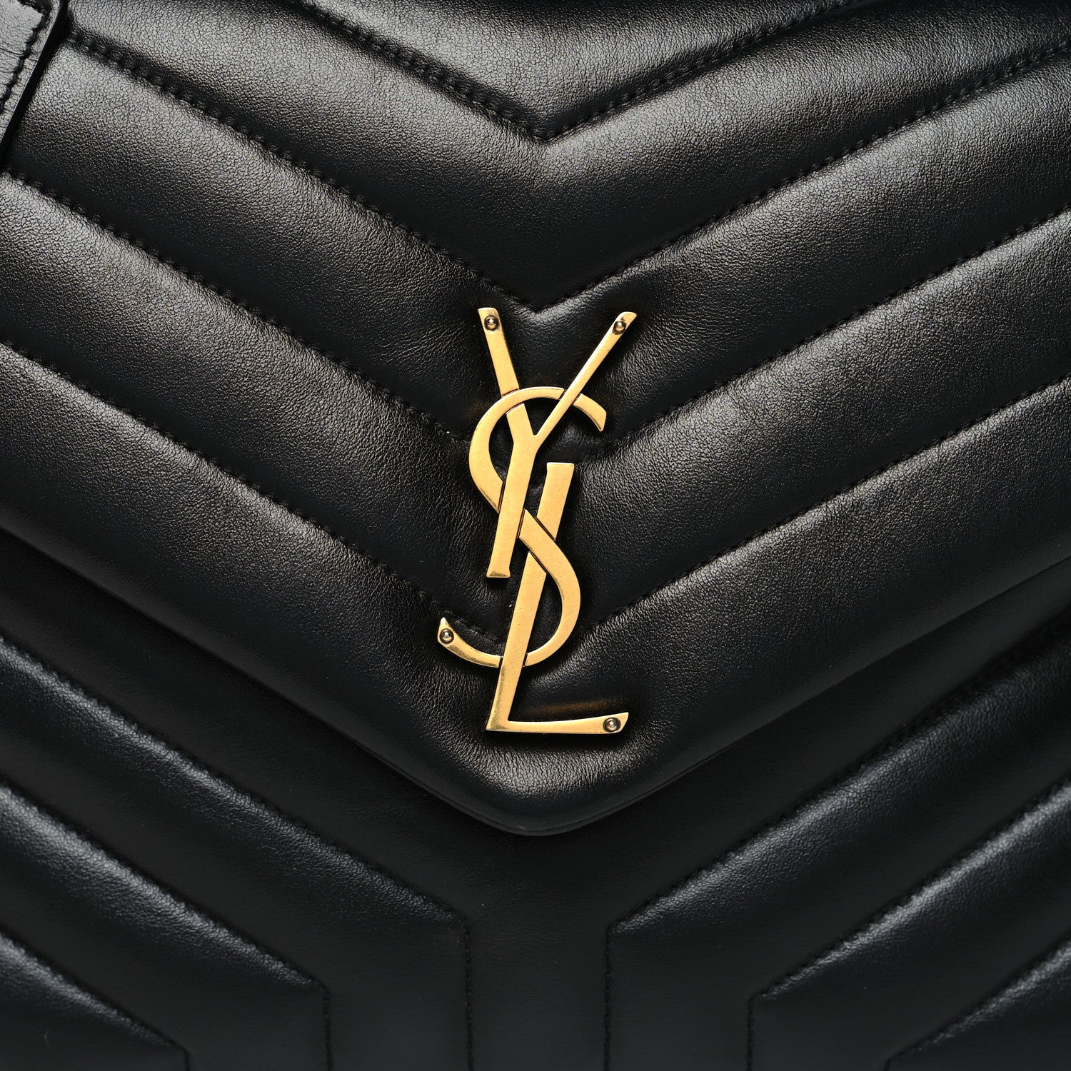 Saint Laurent Calfskin Y Quilted Monogram Medium Loulou Chain Satchel Black 9 of 12