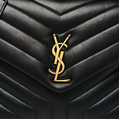 Saint Laurent Calfskin Y Quilted Monogram Medium Loulou Chain Satchel Black 9 of 12