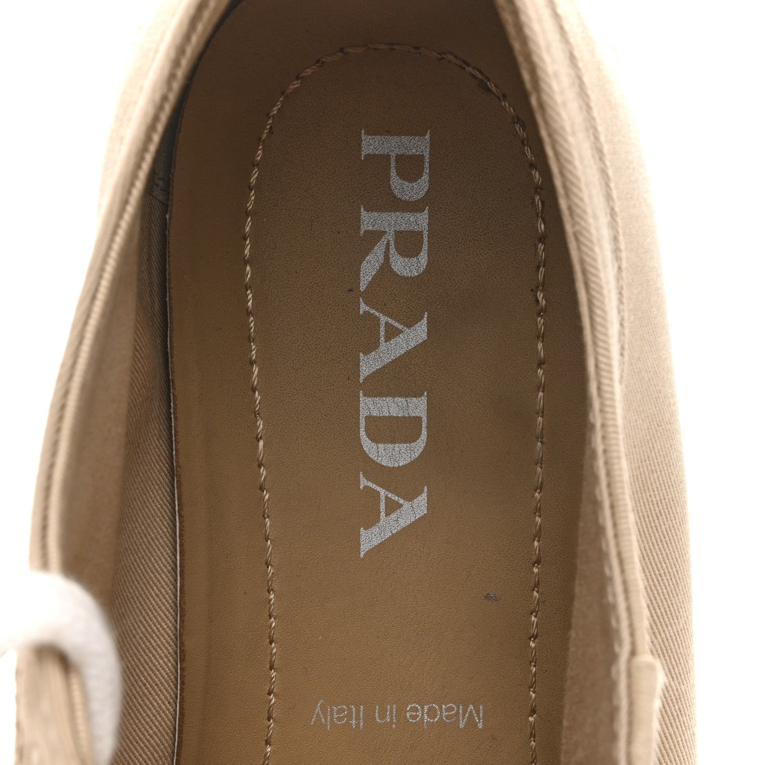 Prada Canvas Gabardine Espadrille 45mm Platform Sneakers 37.5 Corda 7 of 12