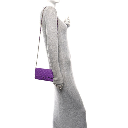 Chanel Caviar Quilted Flap Phone Holder with Chain Purple 2 of 12
