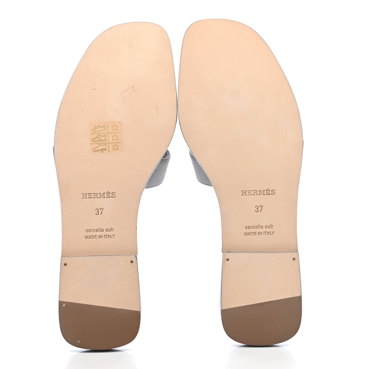 Hermes Epsom Oran Sandals 37 Bleu Glacier 4 of 4