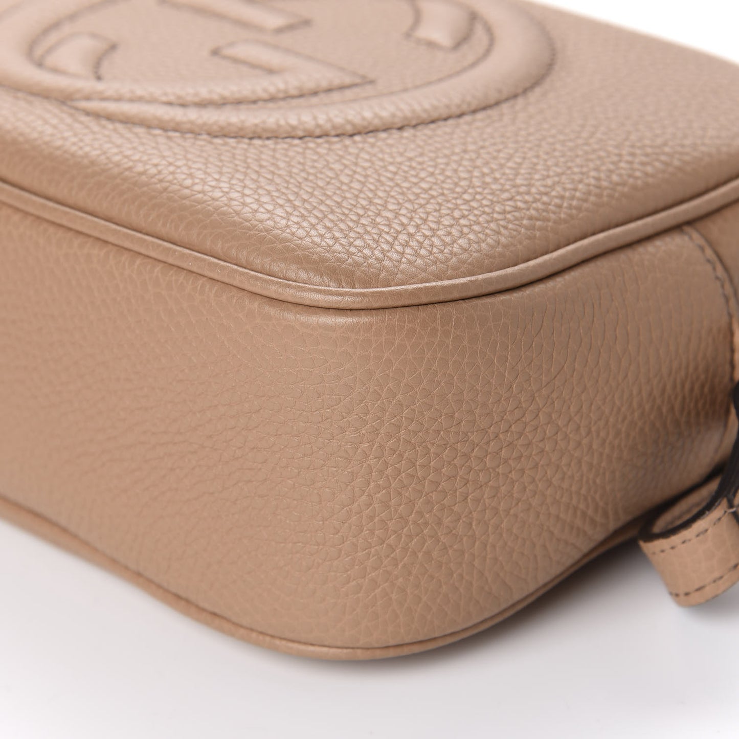 Pebbled Calfskin Small Soho Disco Bag Rose Beige