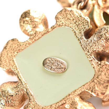 Chanel Enamel Pearl CC Drop Earrings Gold 4 of 4