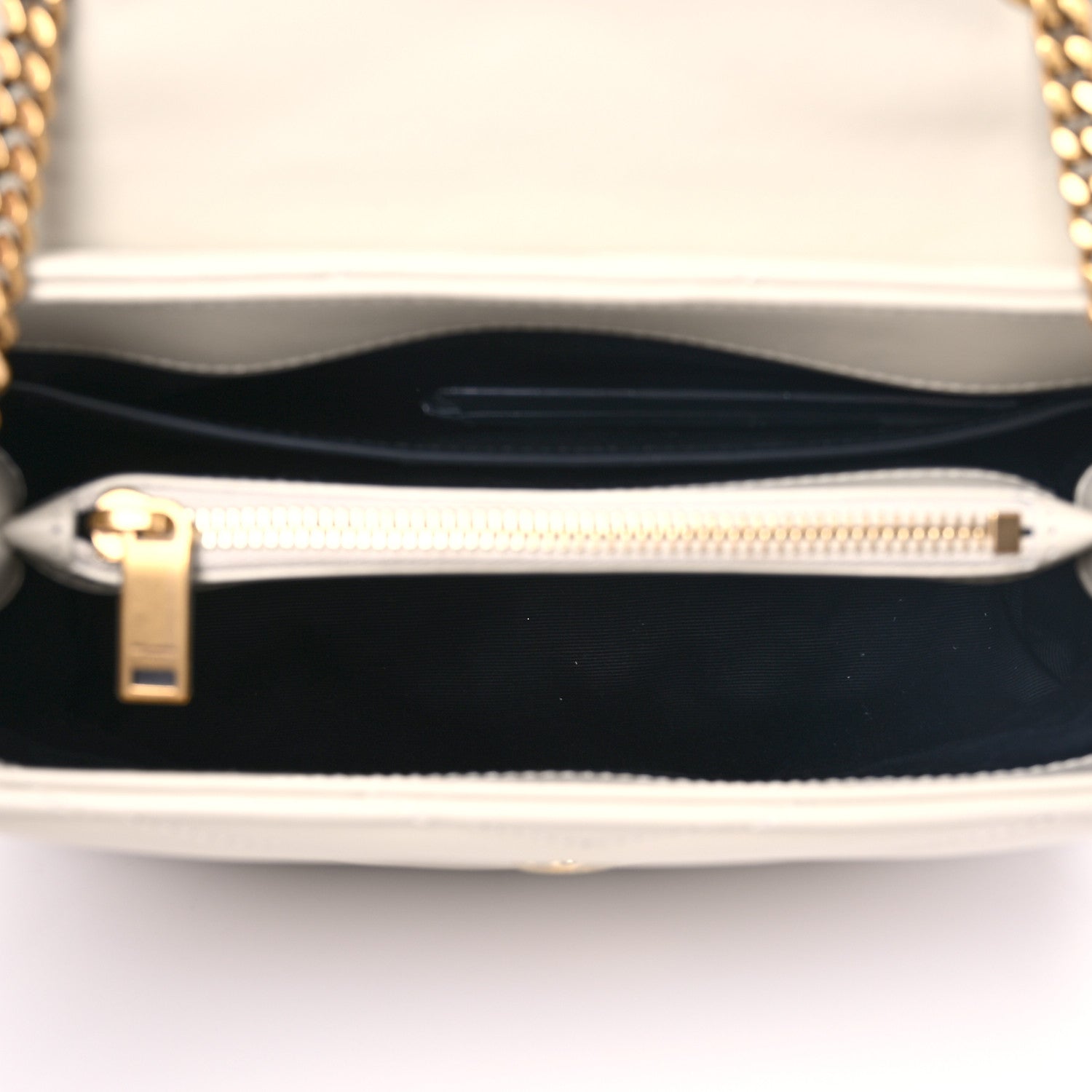 Saint Laurent Calfskin Y Quilted Monogram Small Loulou Chain Satchel Blanc Vintage 5 of 7