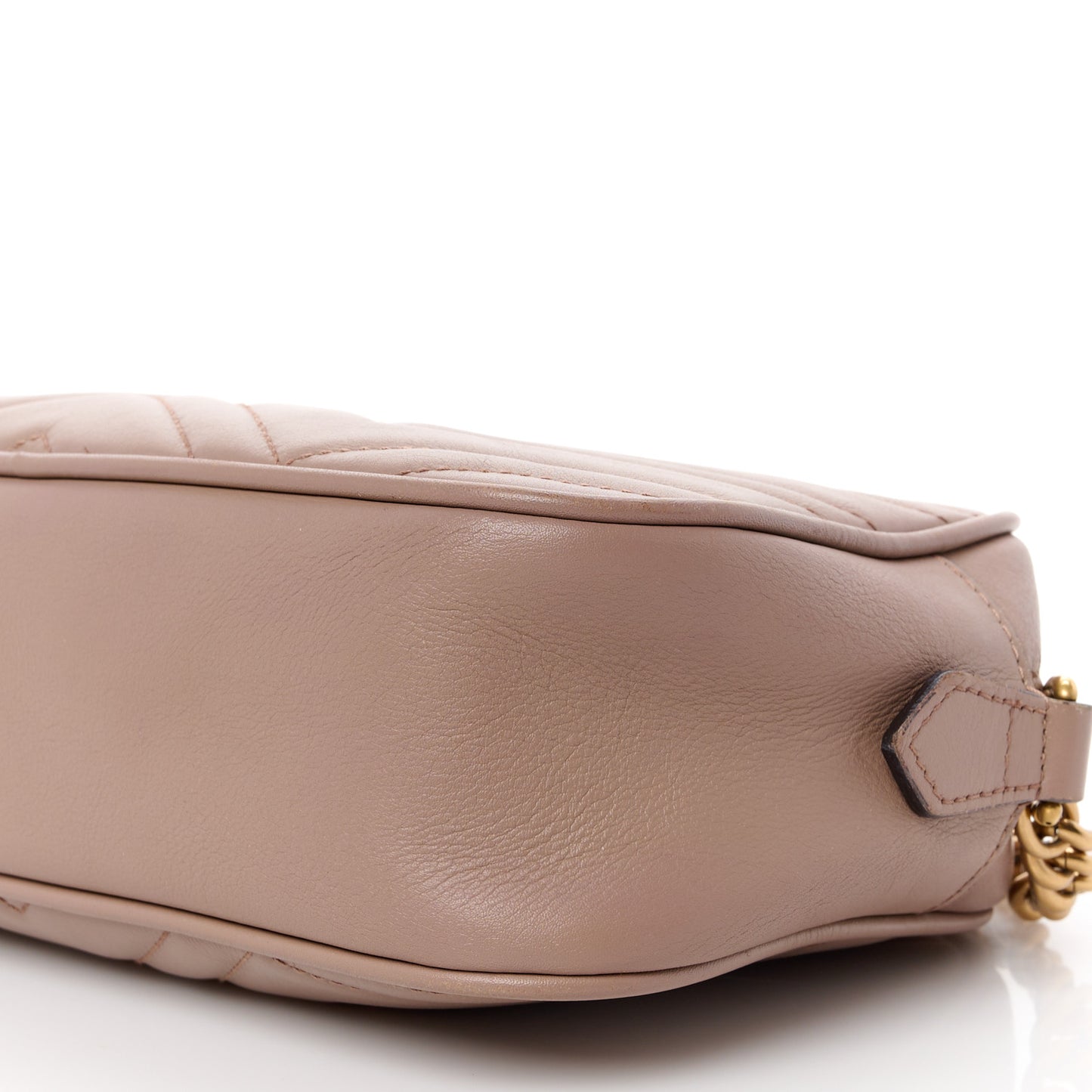 Calfskin Matelasse Small GG Marmont Chain Shoulder Bag Taupe