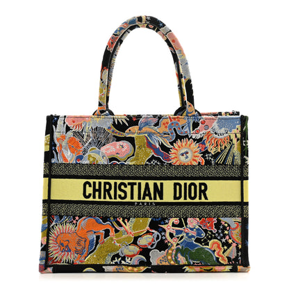 Christian Dior Canvas Zodiac Fantastico Embroidered Medium Book Tote Black Multicolor 1 of 14