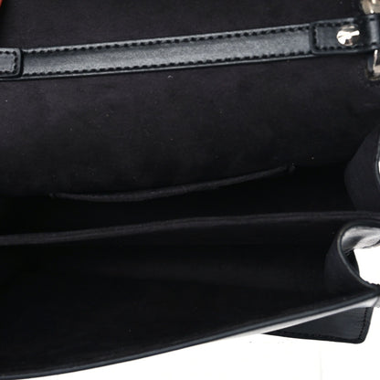 Fendi Vitello Liberty Lucido Metal Monster Eyes Studded Small Kan I Shoulder Bag Black 8 of 9