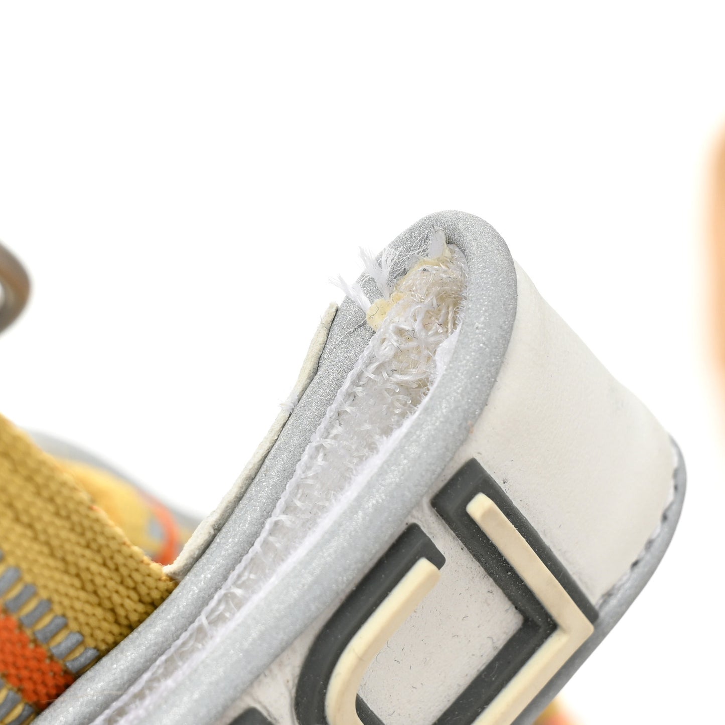 Mesh Fabric Tinsel Sport Sandals 37 White Silver