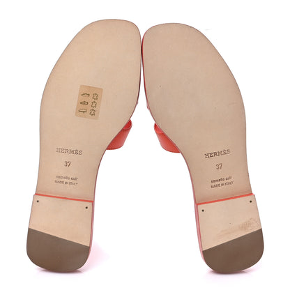 Hermes Epsom Oran Sandals 37 Orange Poppy 5 of 9