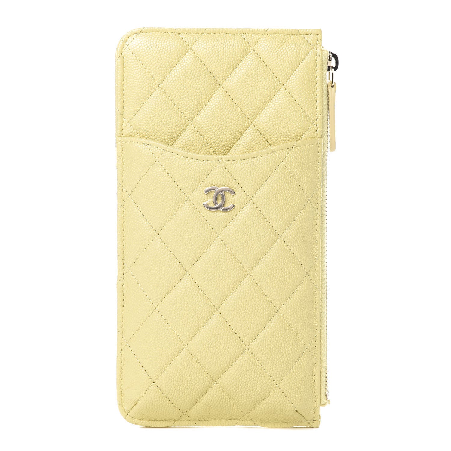 Chanel Iridescent Caviar Quilted Classic iPhone Pouch Yellow 1 of 8