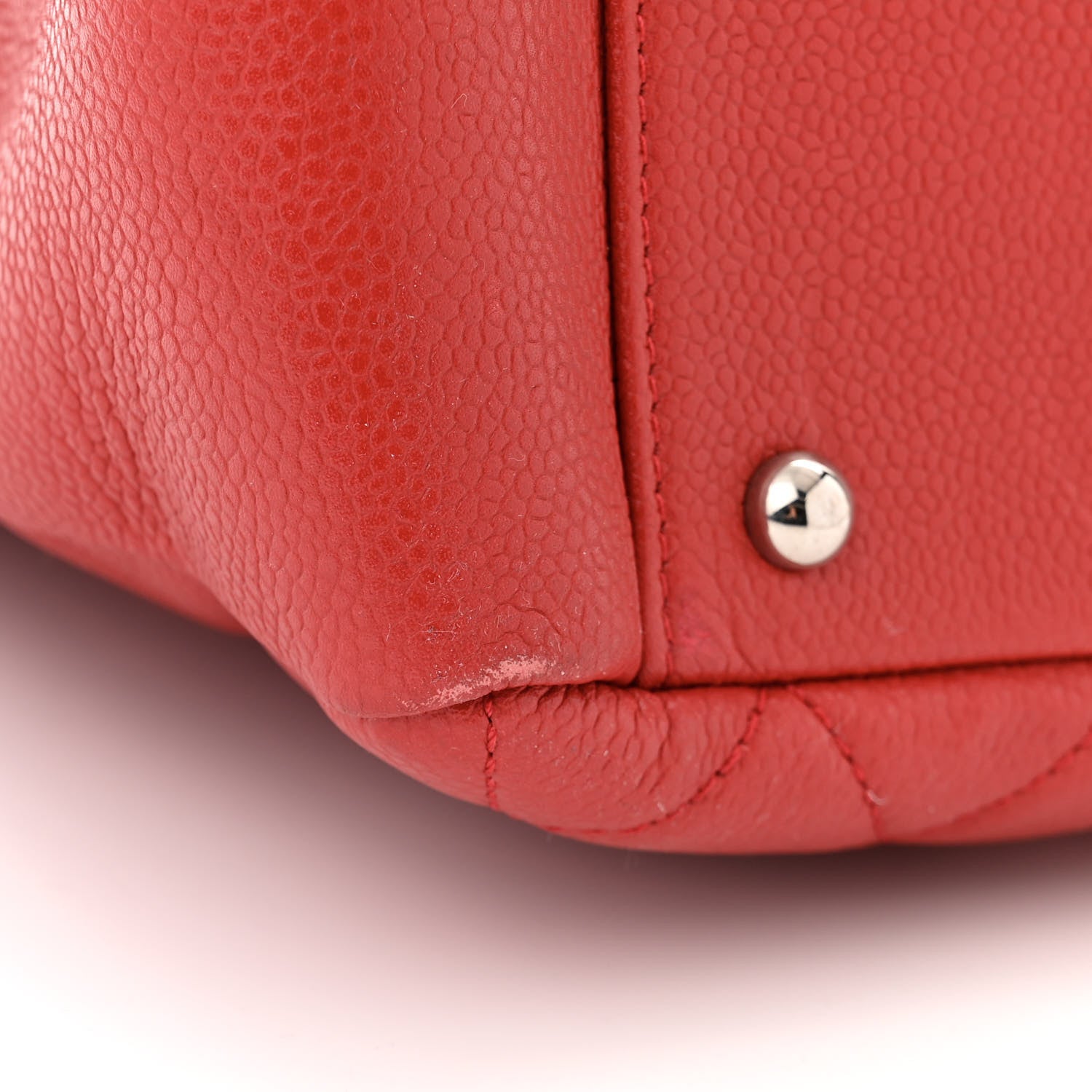 Chanel Caviar Quilted XL Grand Shopping Tote GST Red 11 of 12