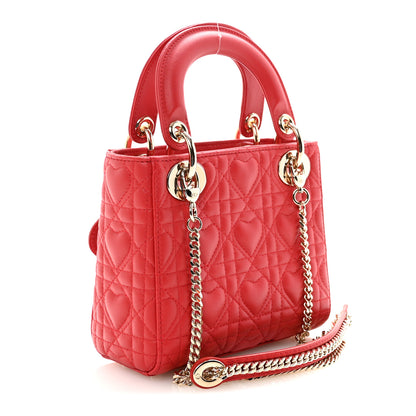 Christian Dior Calfskin Cannage Dioramour Mini Lady Dior Bag Bright Red 3 of 10