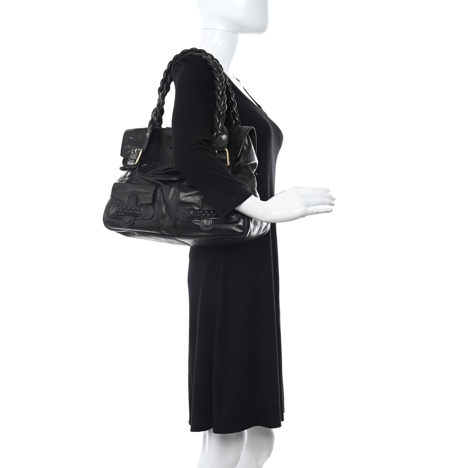 Valentino Garavani Calfskin Large Histoire Black 2 of 11