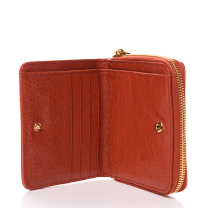 Balenciaga Agneau Giant 12 Gold Hardware Bill Fold Zip Wallet Rouge Ambre 4 of 6