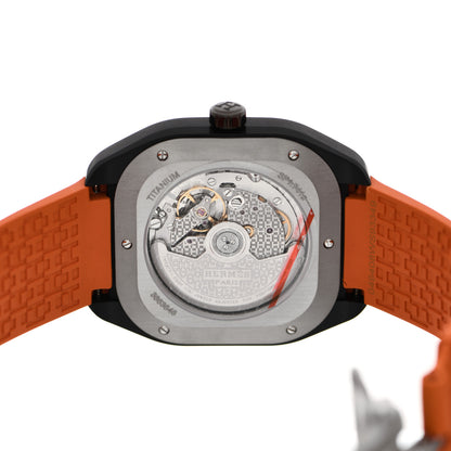 Hermes DLC Coated Titanium Rubber 39mm H08 Automatic Watch Orange 4 of 5