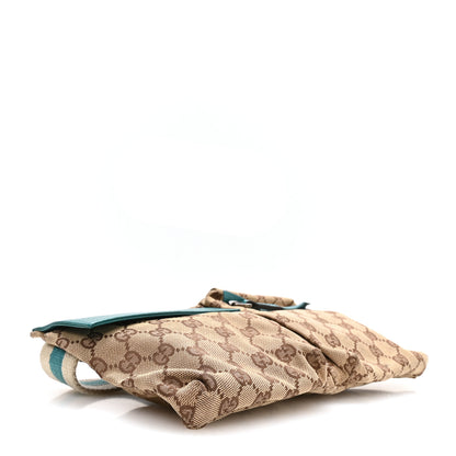 Gucci GG Monogram Web Double Pocket Belt Bag Turquoise 4 of 10