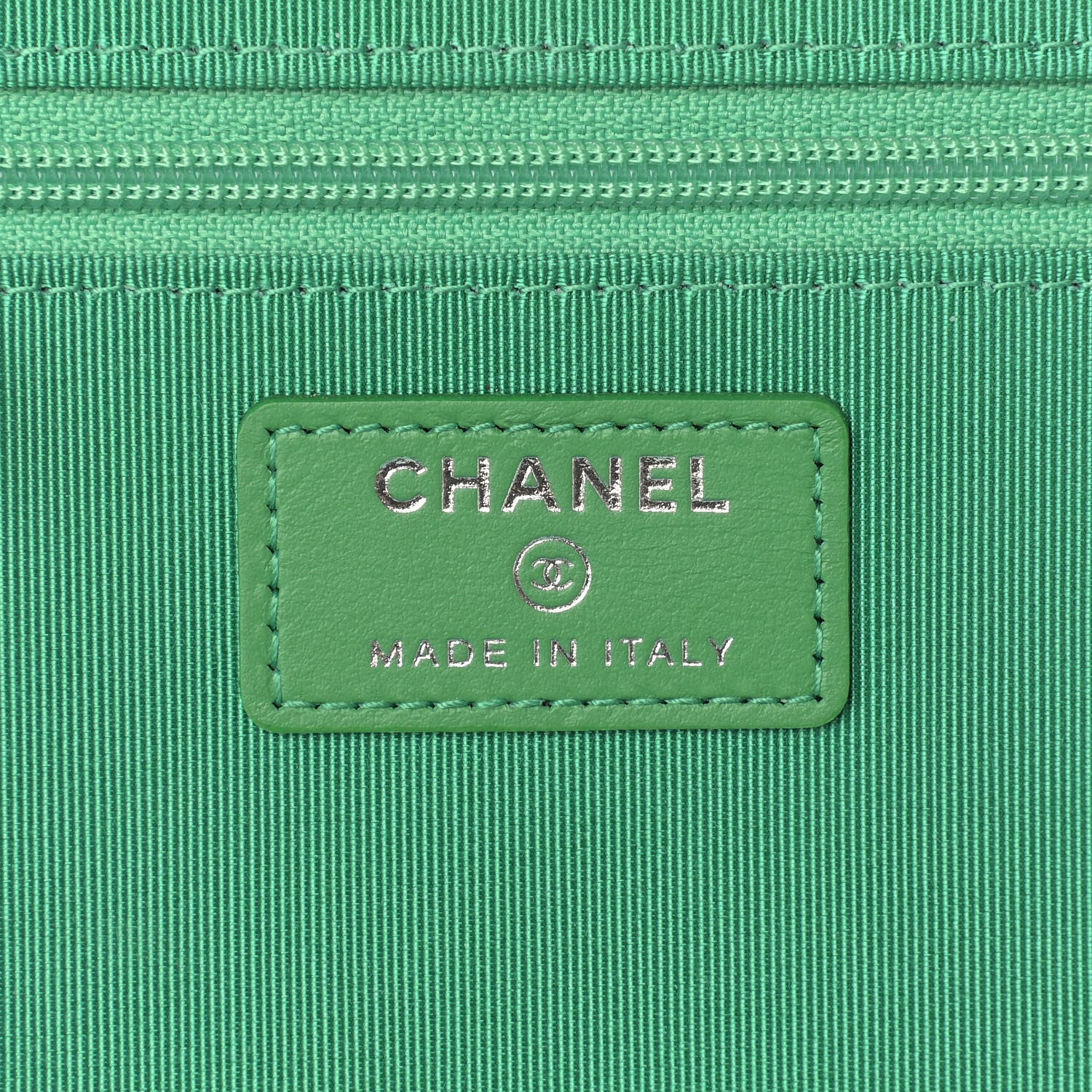Chanel Tweed Fringe Wallet On Chain WOC Black Green 6 of 11