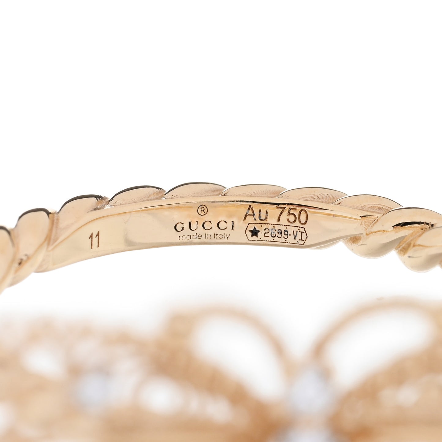 18K Yellow Gold Diamond Butterfly Ring 51 5.75
