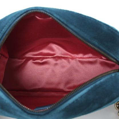 Gucci Velvet Matelasse Small GG Marmont Chain Shoulder Bag Pavone Cyan 5 of 10