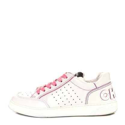 Chanel Calfskin Womens Logo Sneakers 41 White Pink 1 of 9