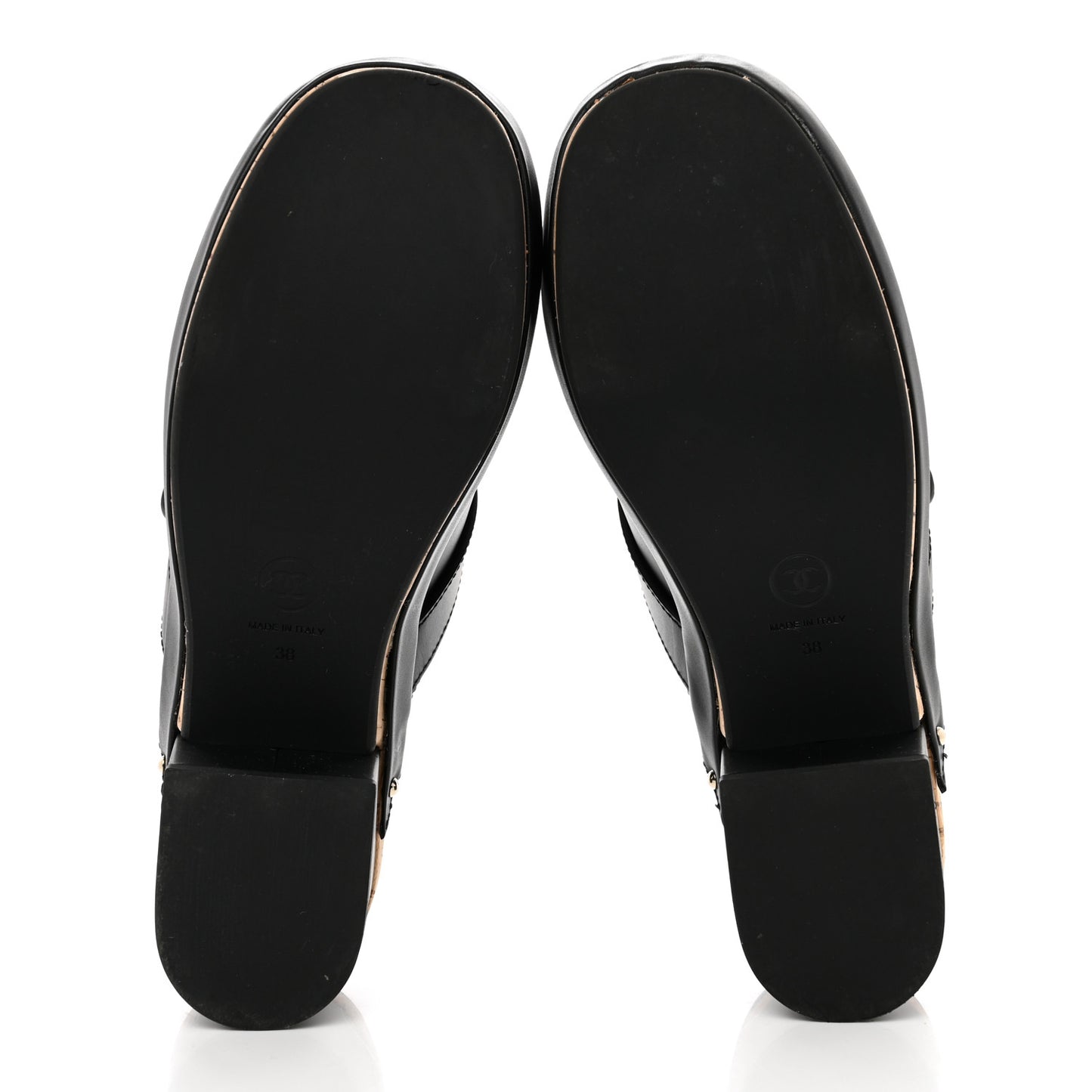 Calfskin CC Turn Lock Clogs 38 Black