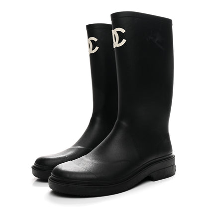 Chanel Caoutchouk CC High Boots 39 Black 4 of 9