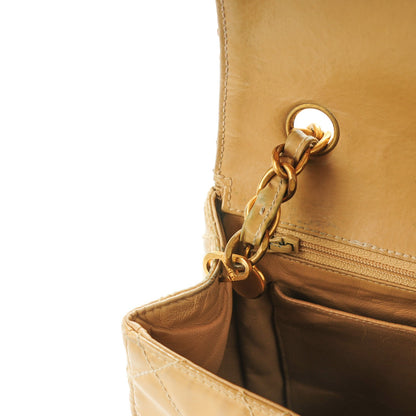 Chanel Vinyl Quilted Jumbo Single Flap Beige 17 of 18